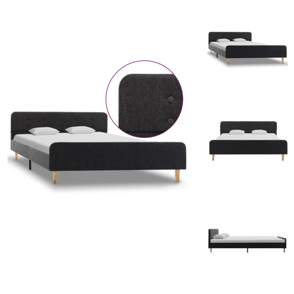 Lit 2 personnes 140x200 gris foncé pour une chambre moderne et cosy