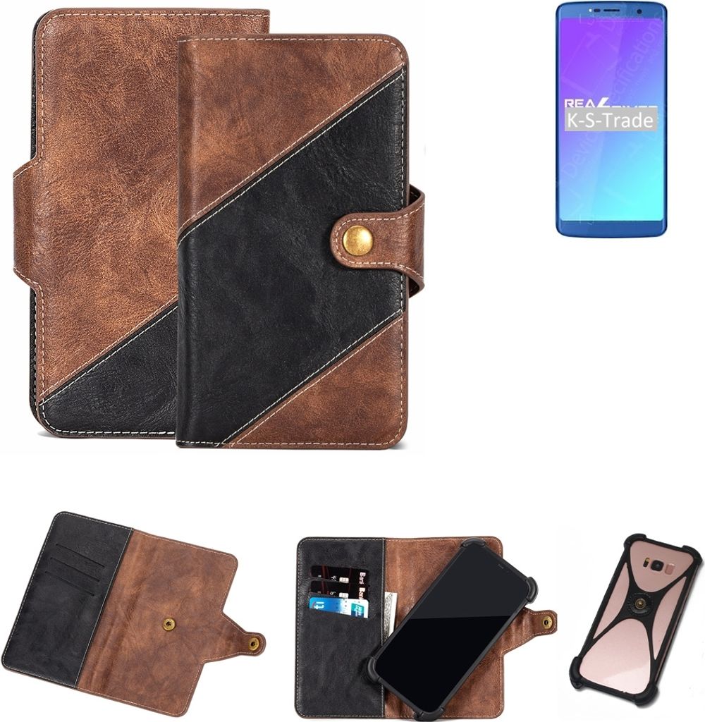 K-S-Trade Handy Hülle Schutz Hülle Schutzhülle Bookstyle Case kompatibel mit Leagoo Power 5 Handy Cover Hülle Schutztasche 1x