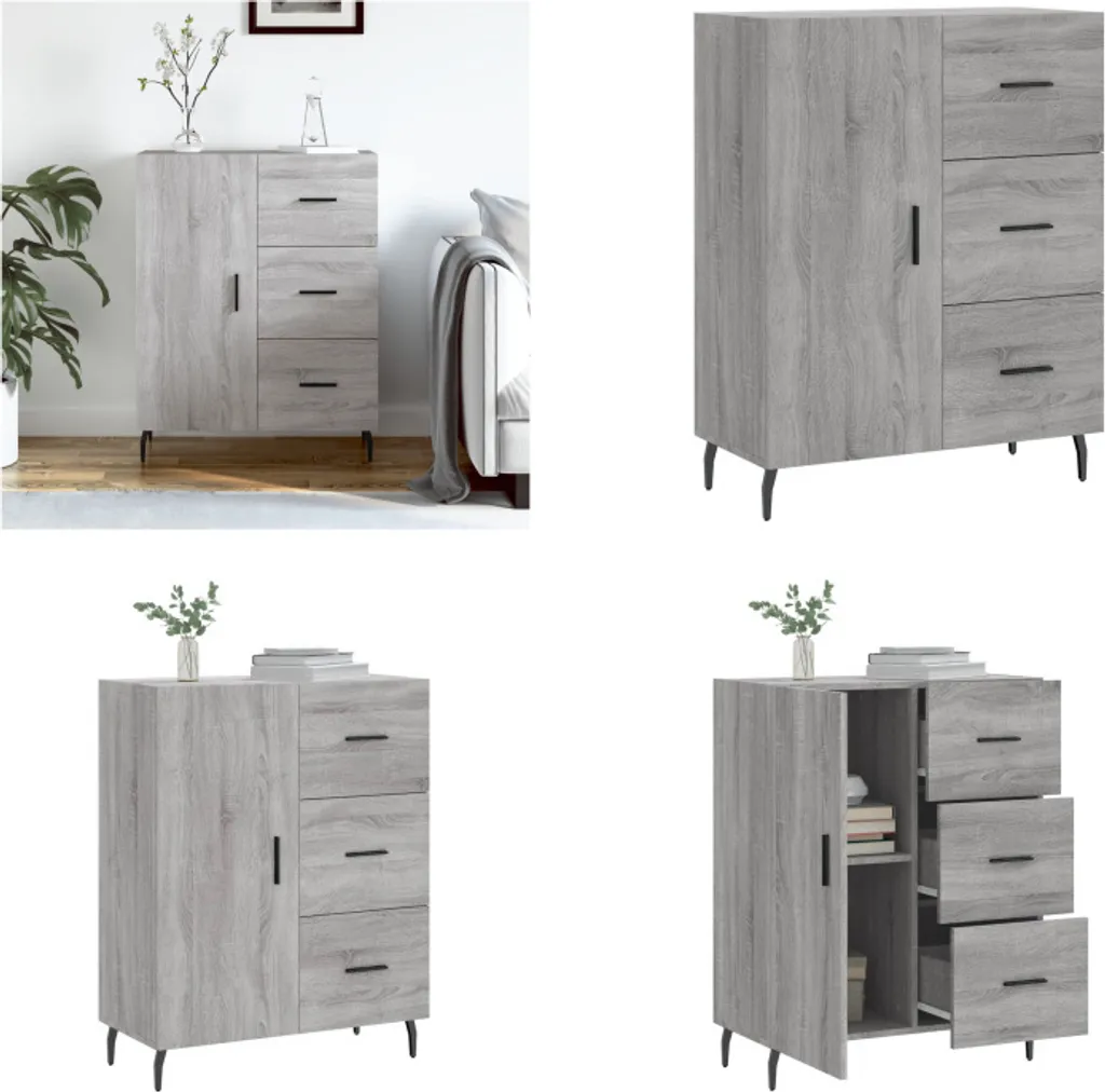 VidaXL Credenza Grigio Sonoma 69,5x34x90 cm | Mobile Buffet Moderno