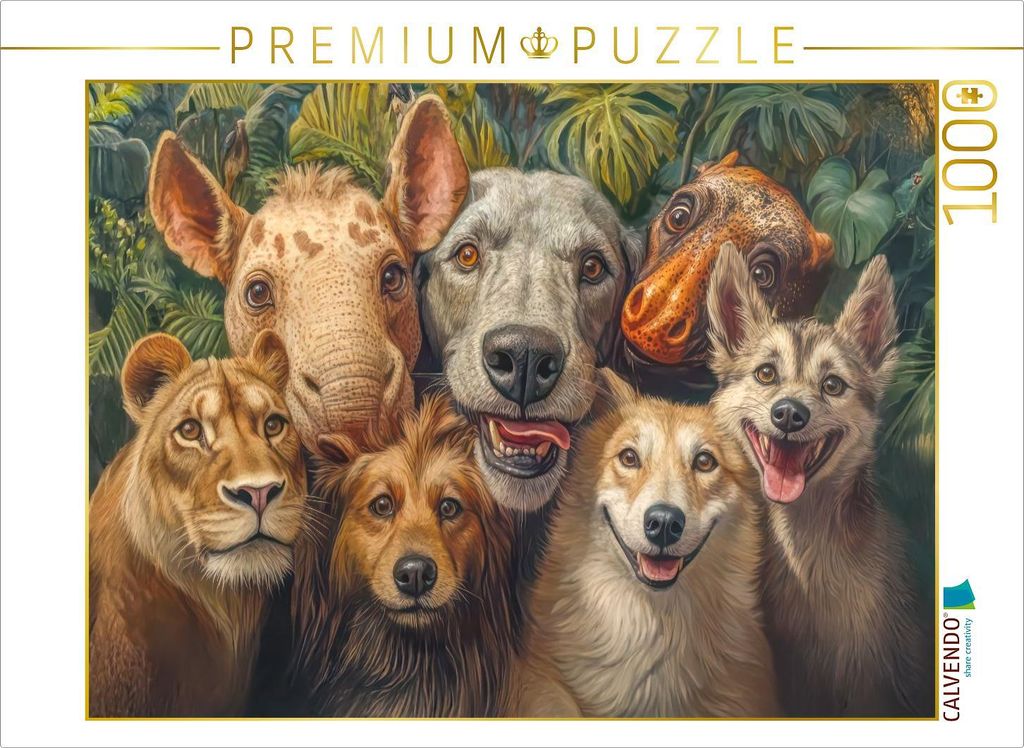 CALVENDO Puzzle Tiere wollen Spaß | 1000 Teile Lege-Größe 64x48cm Foto-Puzzle für glückliche Stunden