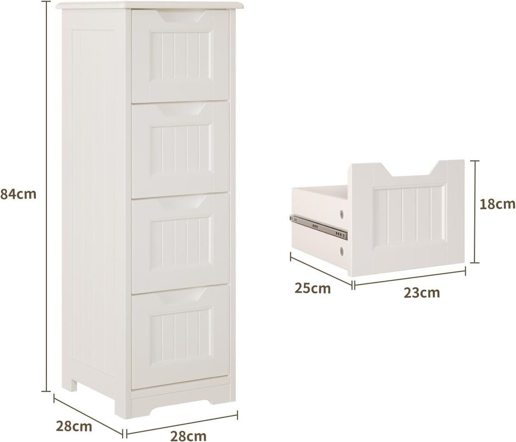 Bealife AP27 credenza per il bagno, armadio stretto a 4 Immagine del prodotto 