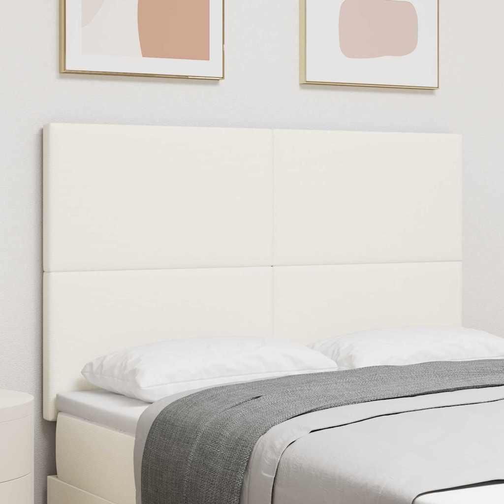 LED Kopfteil mit LED-Lichtleisten Creme 160 cm Polyester