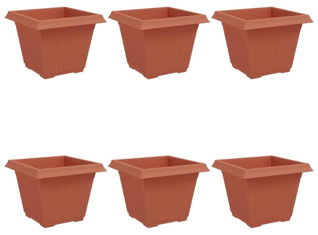 Quadratischer Blumentopf 6 pcs Ziegelrot 43 x 43 x 33,5 cm