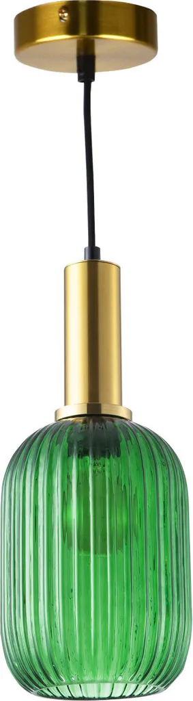 Suspension de Table à Manger Vert et Or, Luminaire SUFFOLK Verre 100 cm