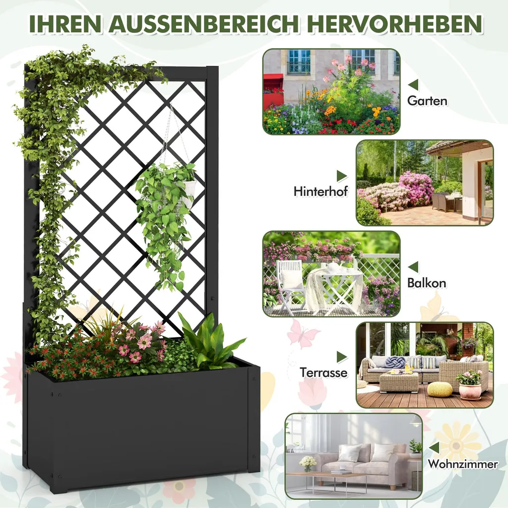 Jardinière avec treillis pour plantes grimpantes : solution brise-vue - 5