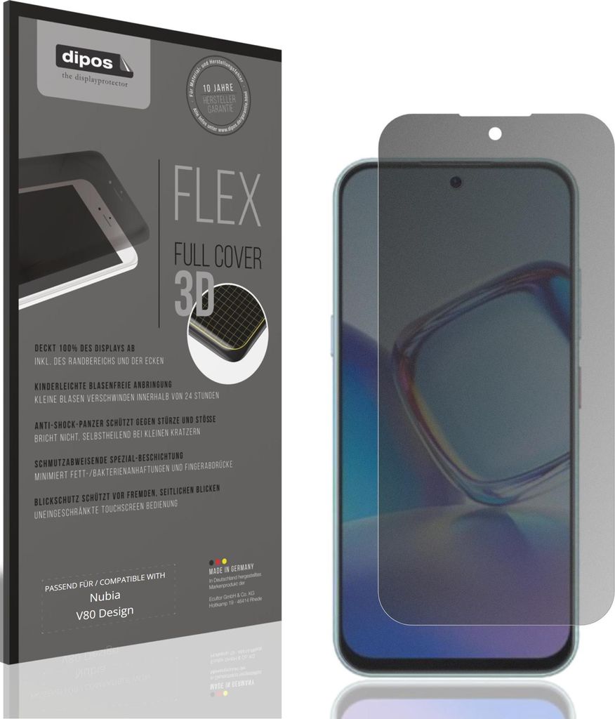 Full Cover Privacy Blickschutzfolie für Nubia V80 Design Folie Anti-Shock