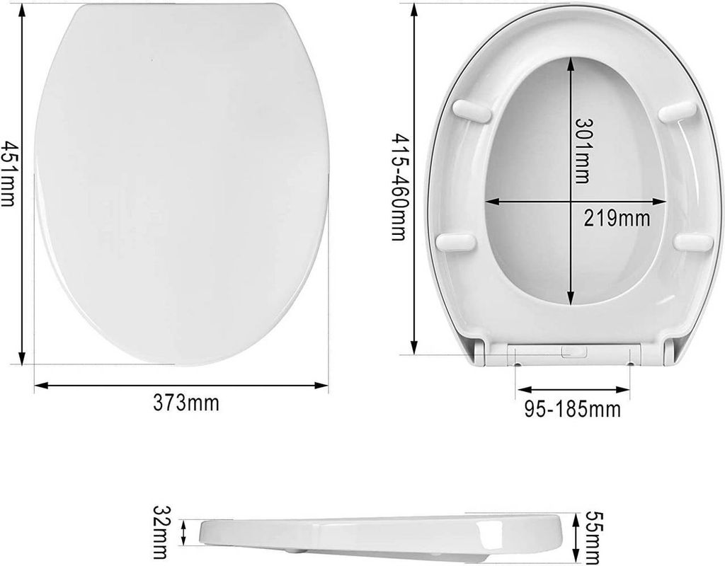 WOLTU Premium WC-Sitz mit Absenkautomatik, Kunststoff, Fast Produktbild 5
