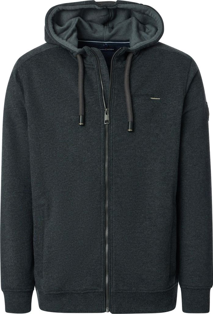CASAMODA Herren Sweatjacke Kapuze Baumwollmix Regular Anthrazit L