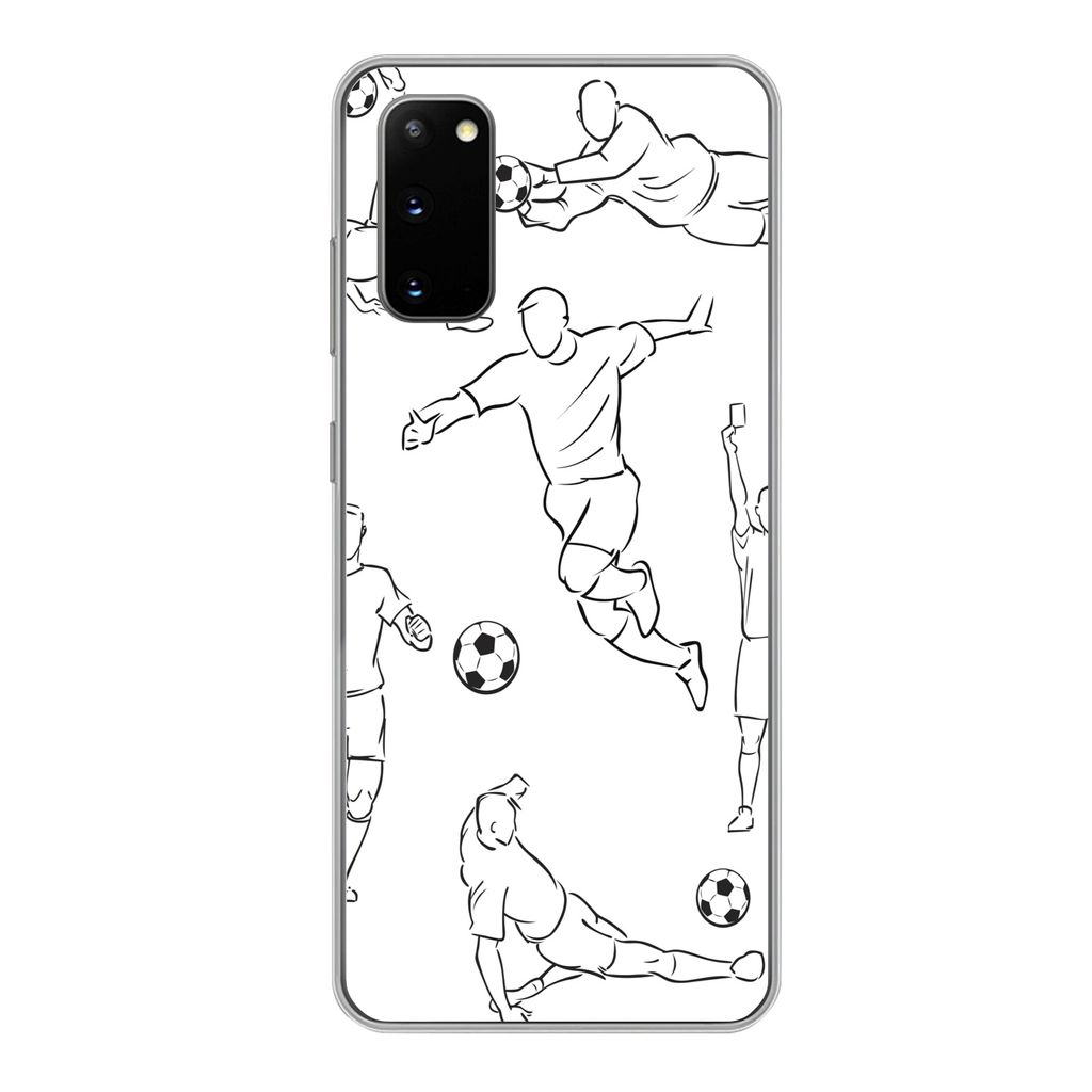 MuchoWow Handyhülle Schutzhülle Hülle für Samsung Galaxy S20 Eine Illustration von Spielern in verschiedenen Positionen - Junge - Mädchen - ...