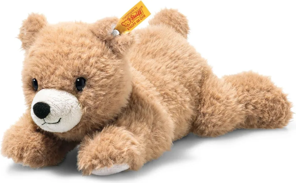 Ours brun Barny 22 couché : une peluche durable qui ne perd pas ses poils