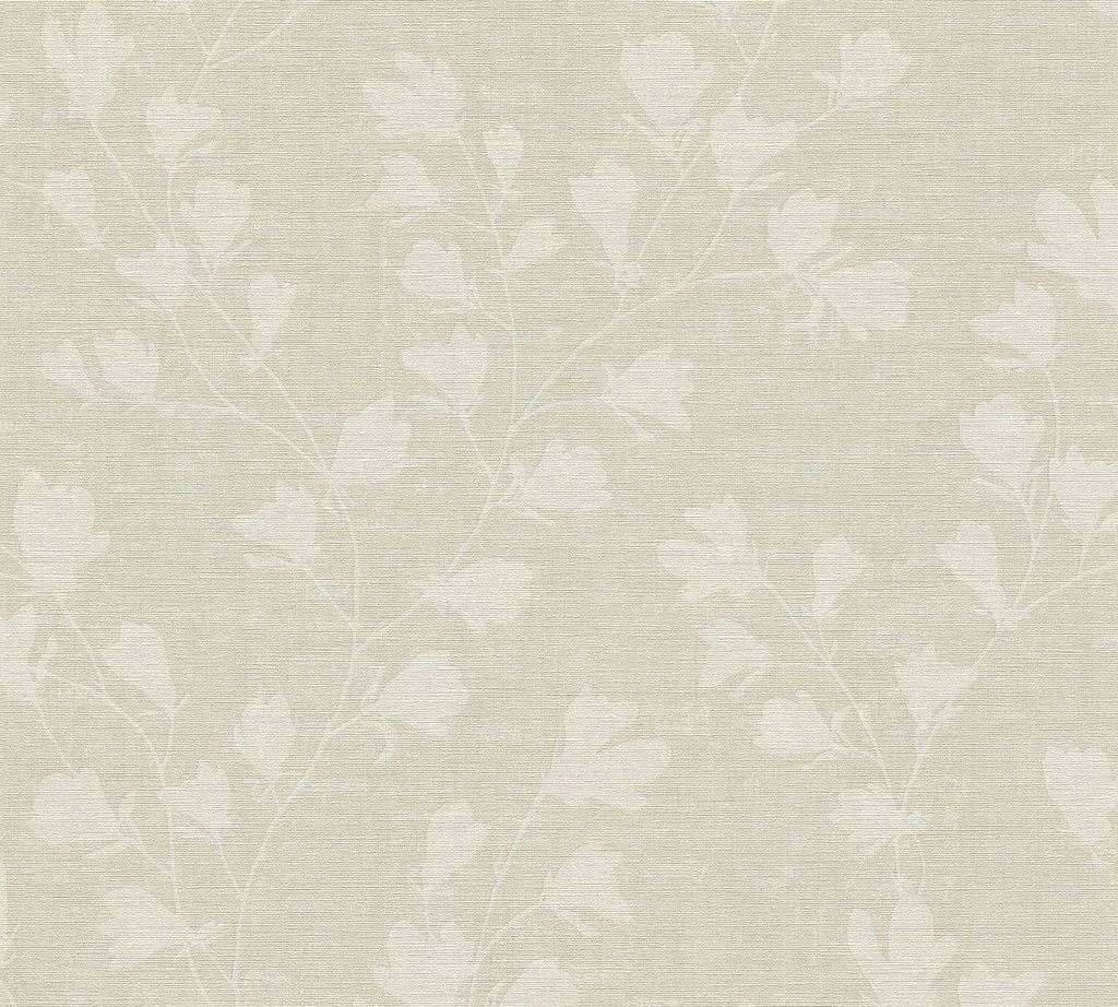 Profhome 387474-GU Blumen Tapete Textiloptik matt beige Produktbild 