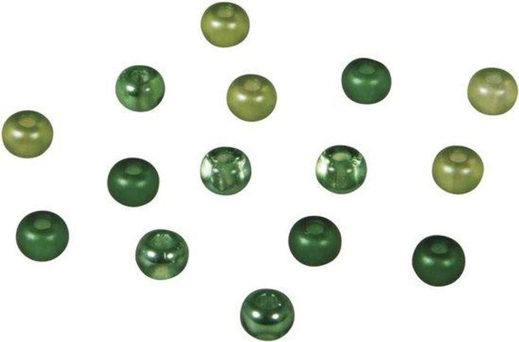 Kunststoff Beads Mix - Rund Glaskugeln - Schmuck Herstellen - Großes Loch - 5,5 mm - Grüne Farbe