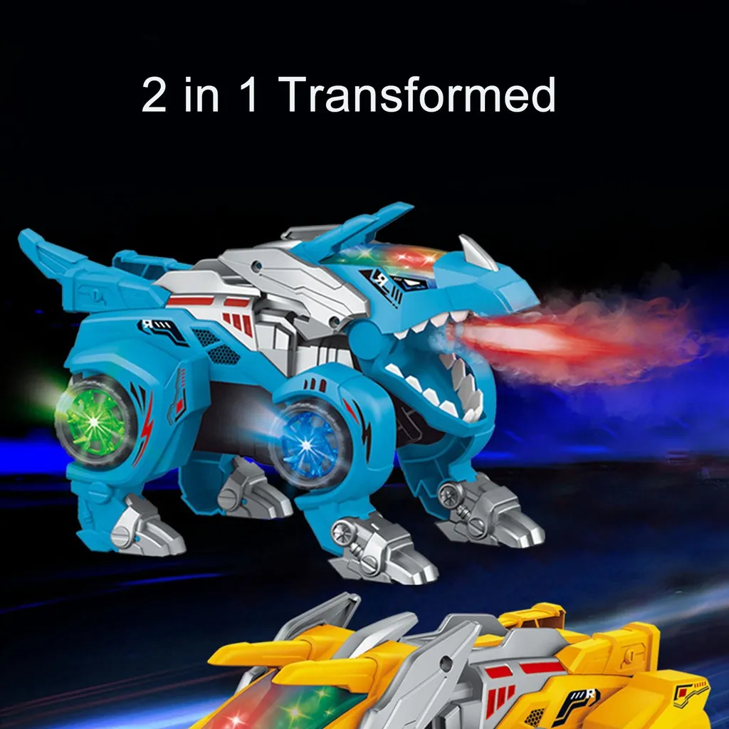 Jouet Transformable Dinosaure Robot avec Effet Spray et Brouillard