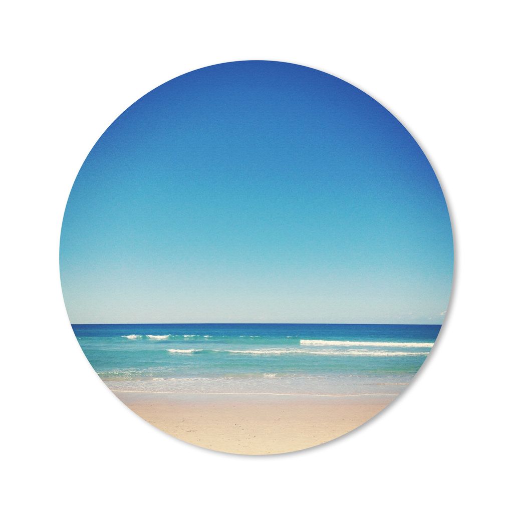 MuchoWow Mauspad Mousepad Strand - Meer - Blau 20x20 cm - Mousepads - Maus Mat - Pad - Mausunterlage - Schreibtischmatte