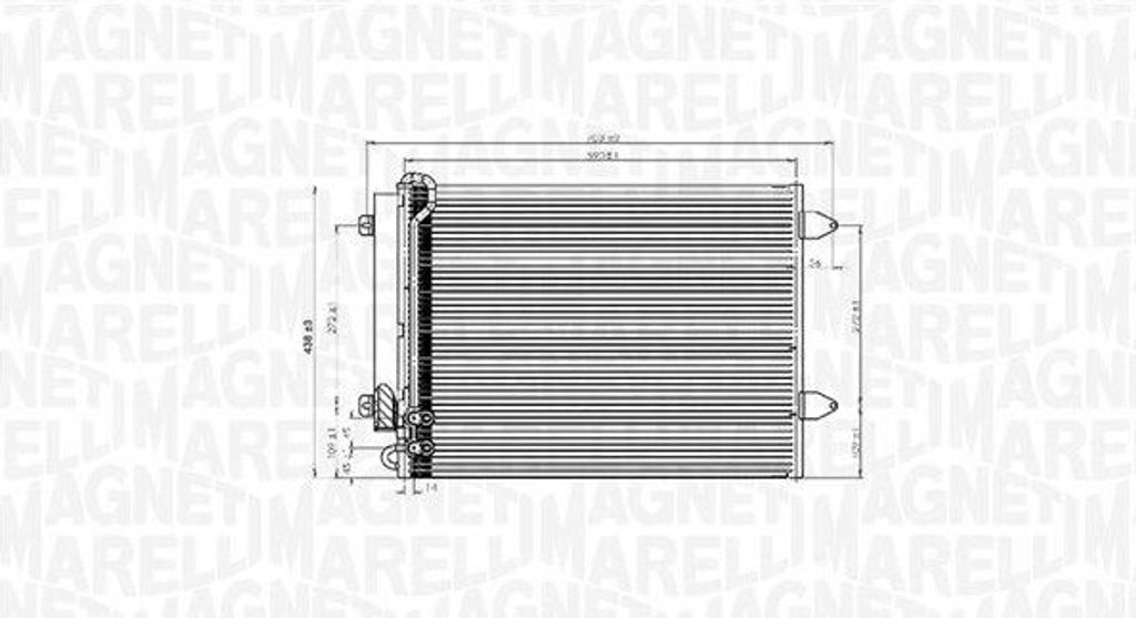 MAGNETI MARELLI 350203919000 Kondensator Klimaanlage Klimakondensator für VW Passat Variant (3C5) +Trockner
