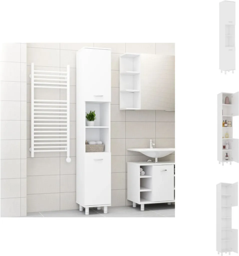 Colonna Bagno Alta 179cm Bianca vidaXL | Mobile Stretto Multistrato