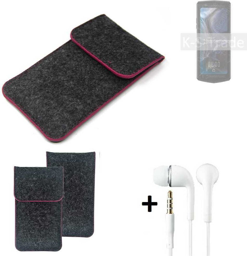 K-S-Trade Handy Hülle Schutz Hülle kompatibel mit Cubot Pocket 3 Schutzhülle Handyhülle Filztasche Pouch Tasche Case Sleeve Filzhülle dunkelgrau