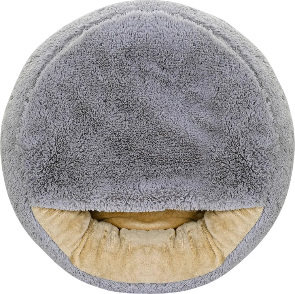 Panier pour chien Fluffy 50cm - Couchage rond et moelleux gris