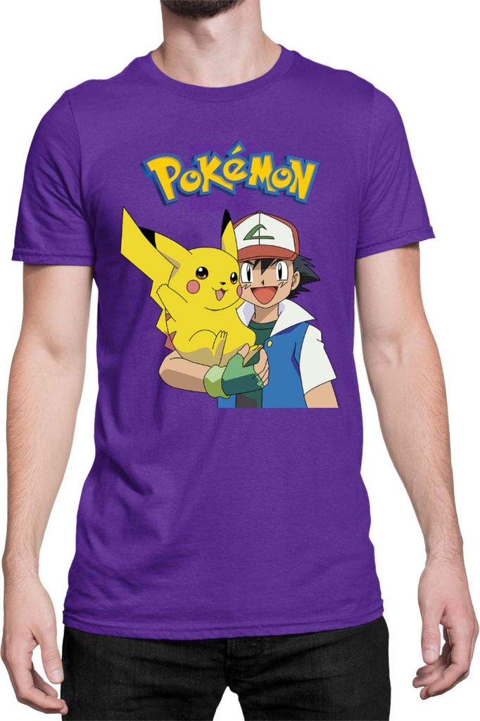 Herren T-Shirt Japan Manga Anime Comics Pokemon 013, Man L / Lila
