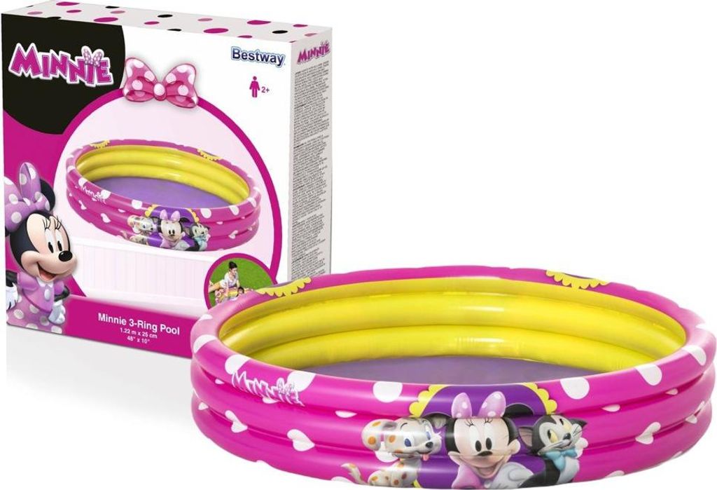Bestway 91079, Aufblasbarer Pool, 140 l, Rund, 2 Jahr(e), Minnie Mouse, Pink, Gelb