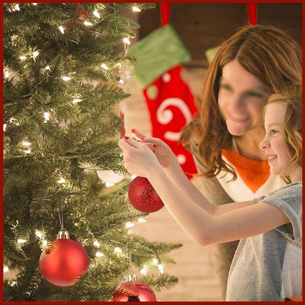 Allecto Premium - Dekorative Weihnachtsbaumkugeln Set von 48 Stück in Gold und Rot