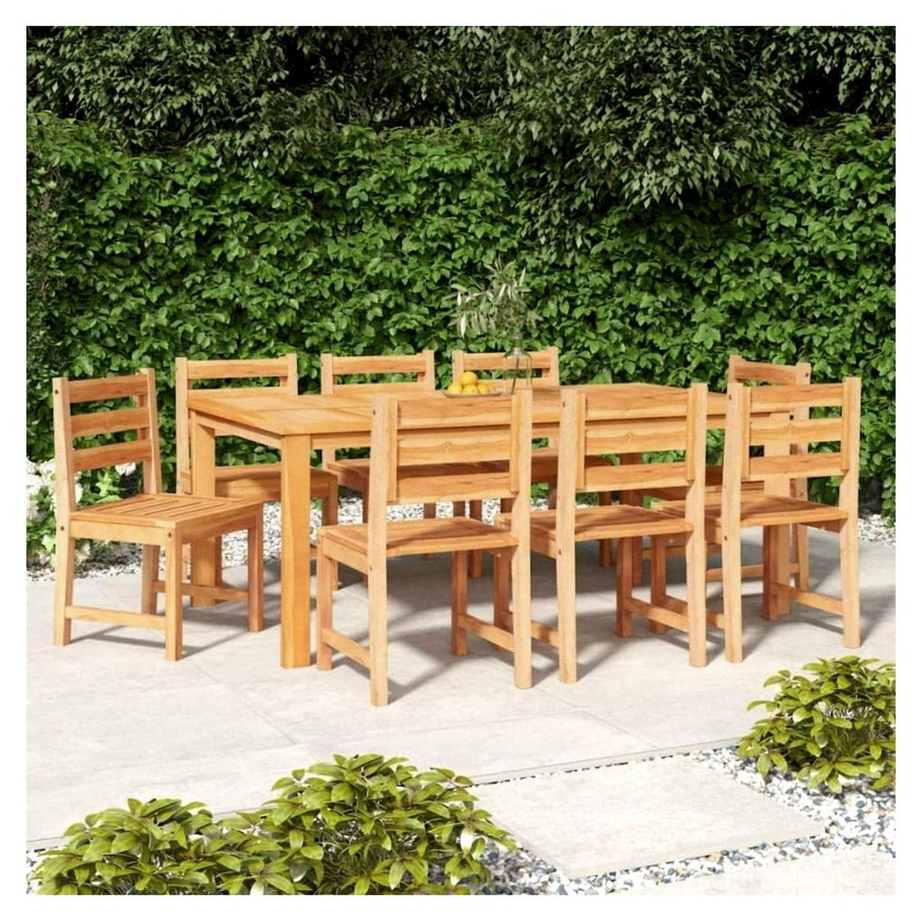 Gartenstühle aus Massivholz Teak, 8 Stück