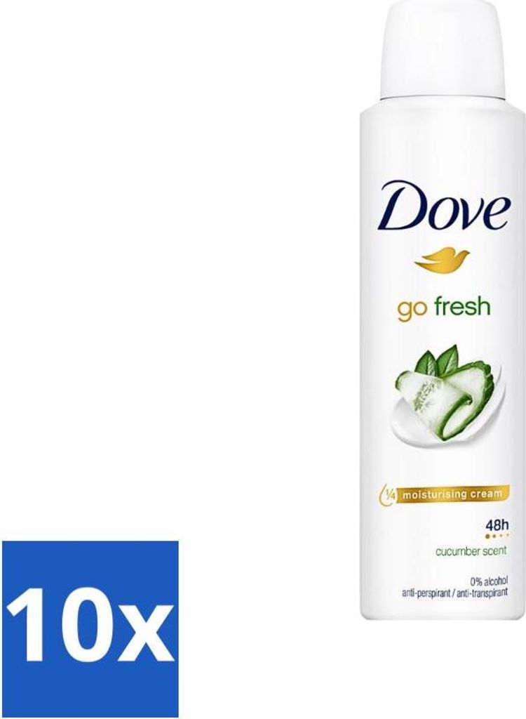 Dove Go Fresh - Deospray - Gurke - 150 ml - Vorteilspack - 10 Stücke