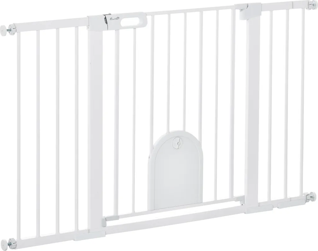 Barrière escalier chien sans trou réglable blanche pour grande largeur