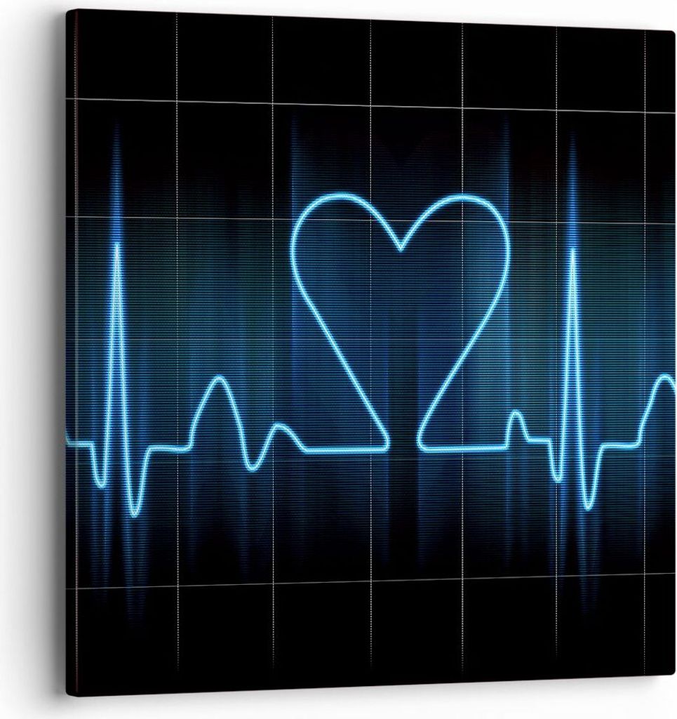 Bild auf Leinwand - Leinwandbild - Grafik herz kardiologie - 40x40cm - Wand Bild - Wanddeko - Leinwanddruck - Bilder - Kunstdruck - Wanddekoration ...