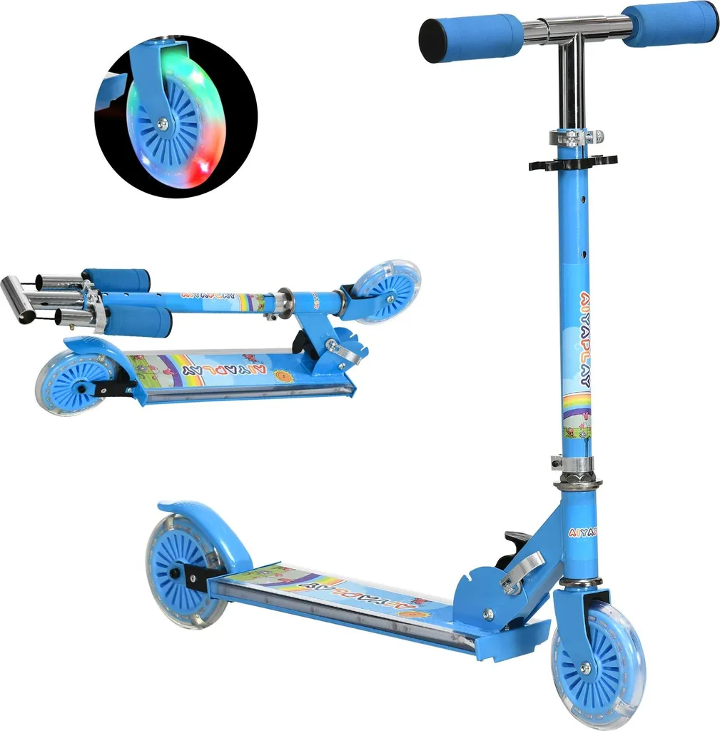 Trottinette compacte gain de place rose pour enfant avec pliage rapide