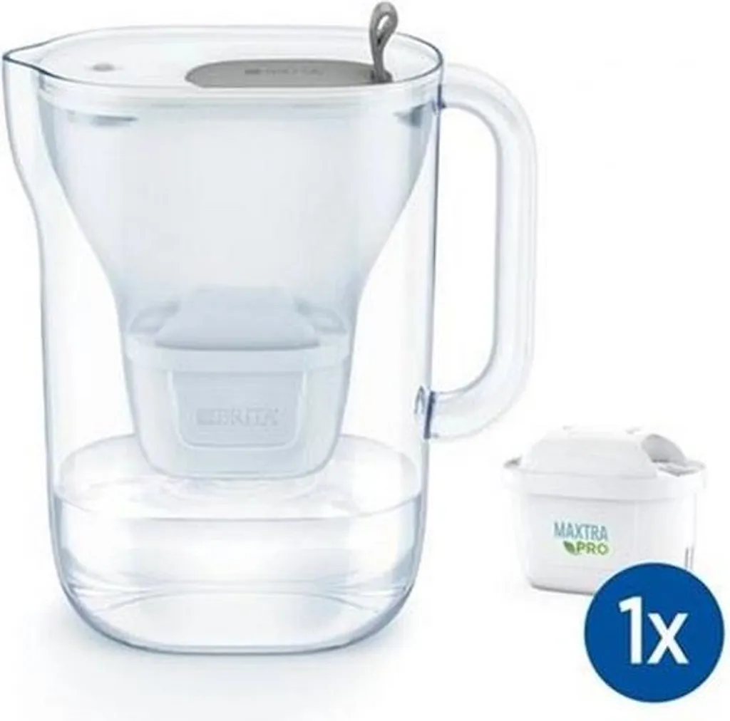 Carafe filtrante Brita Style pour eau du robinet pure, 2.4L gris