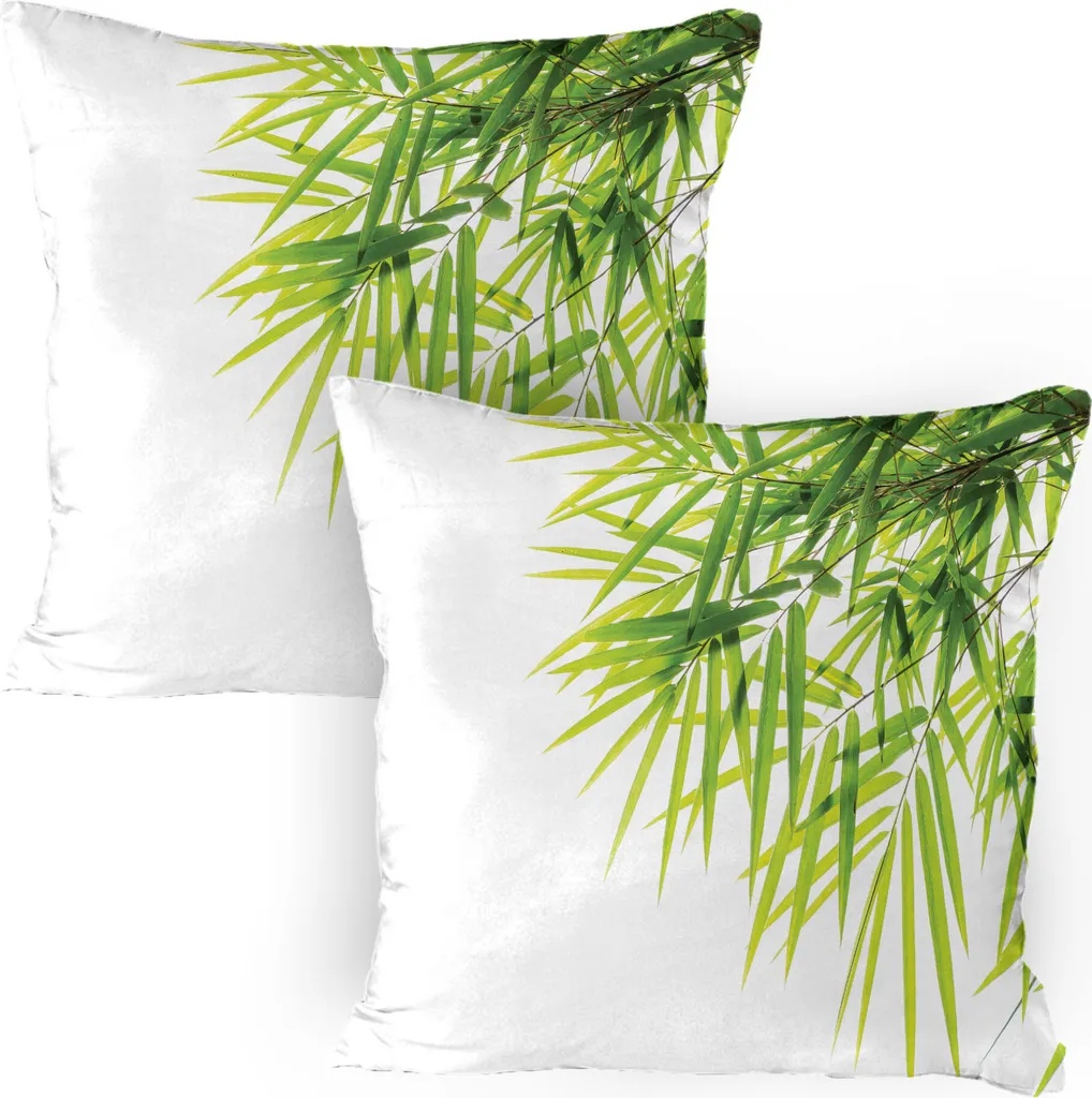 Federe Decorative ABAKUHAUS 80x80 Stampa Bambù - Set 2 Pezzi Zen