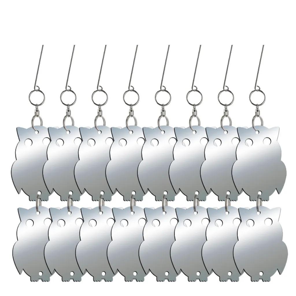INF Set 8 Pezzi Gufo Riflettente Acrilico - Dissuasore Piccioni Balcone
