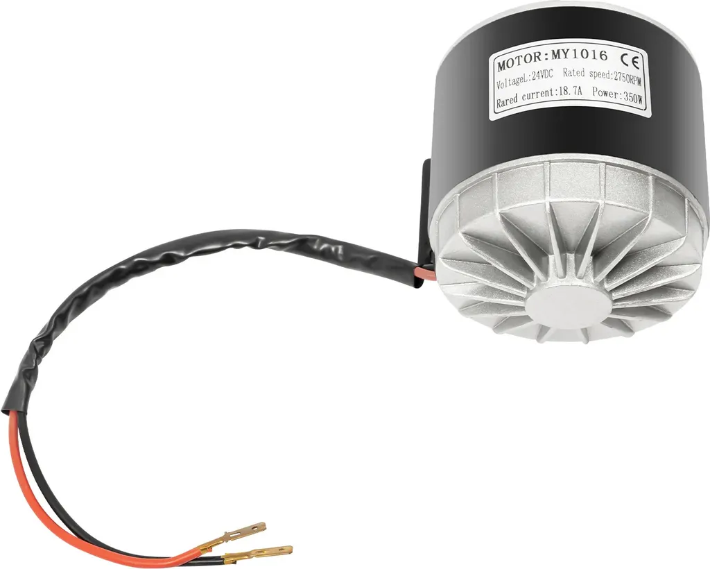 Moteur électrique 24V 350W réversible 2750 tr/min haute vitesse noir