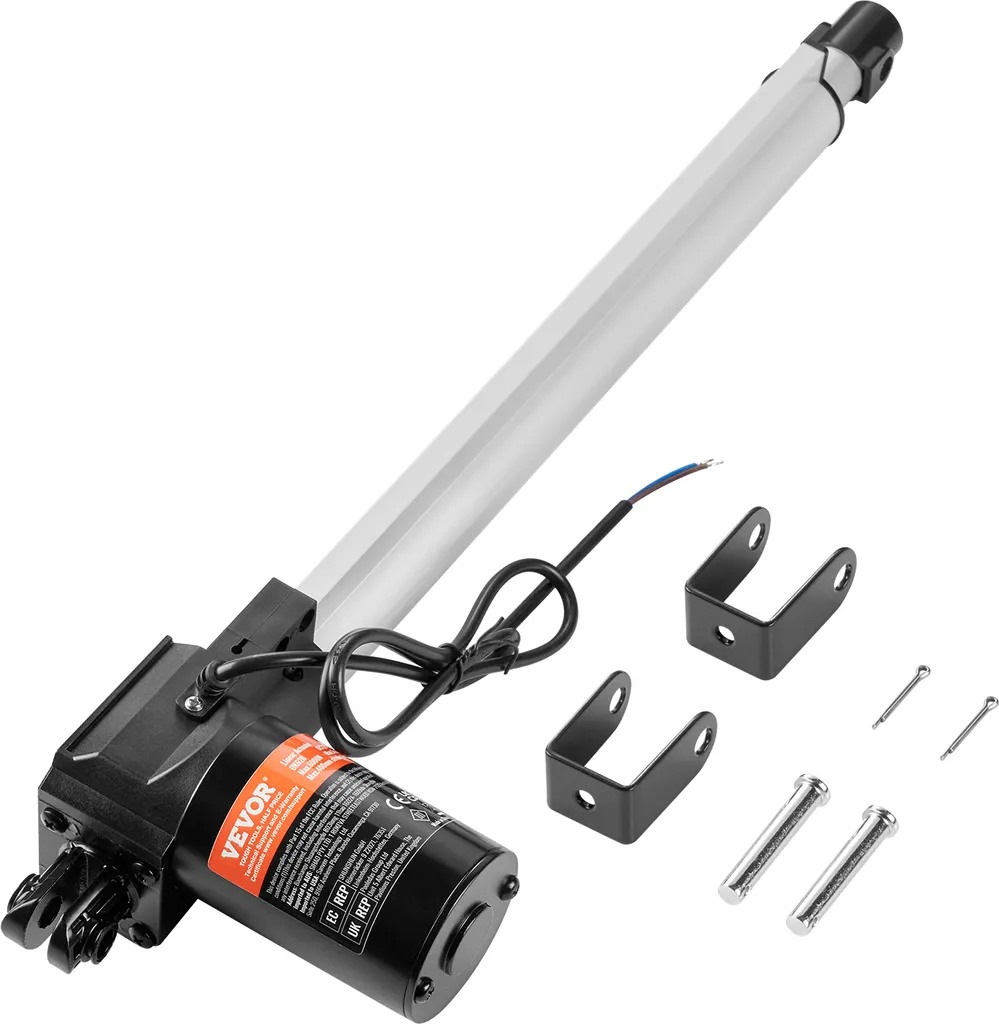 VEVOR 6000N Attuatore lineare DC 12V Attuatore lineare IP44 Motore lineare elettrico Lunghezza corsa 350 mm Livello di rumorosità ≤50dB Apriporta elettrico 5mm/s Velocità di traslazione Tecnologia lineare Attuatore di regolazione