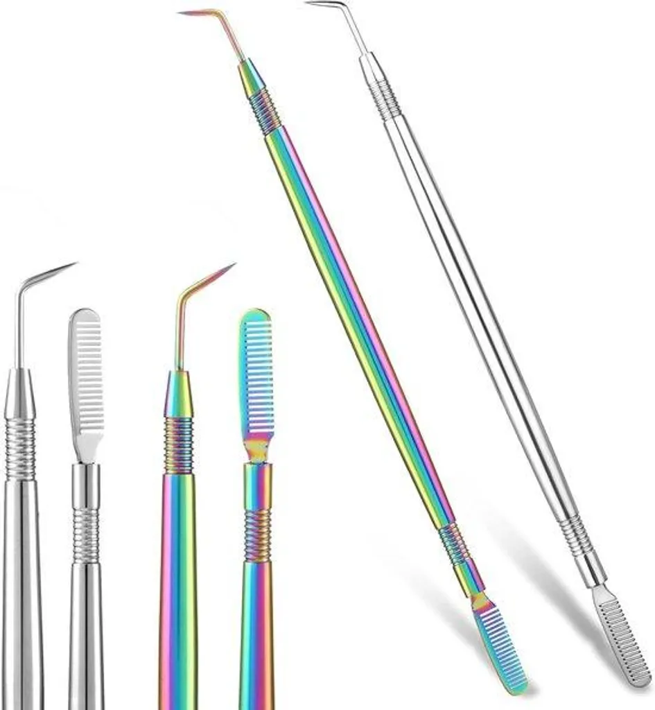 2 Peignes à Cils en Acier Inoxydable avec Étui pour Courbe Parfaite