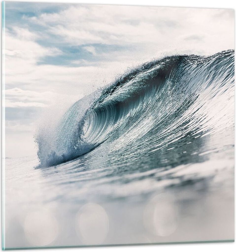 Bilder auf glas - Einteilig - Welle Meer Ozean - 70x70cm - Glasbilder - Wandbilder - Bilder - zum Aufhängen bereit - Wanddekoration aus Glas - Gla...