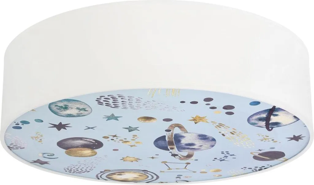 Plafonnier pour chambre de garçon KIDDY bleu et blanc, éclairage 2xE27