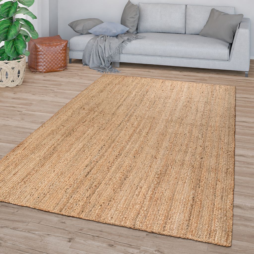 TT Home Wohnzimmer Teppich Handgeknüpft Kurzflor Modernes Meliertes Design Unifarben Größe 120x170 cm