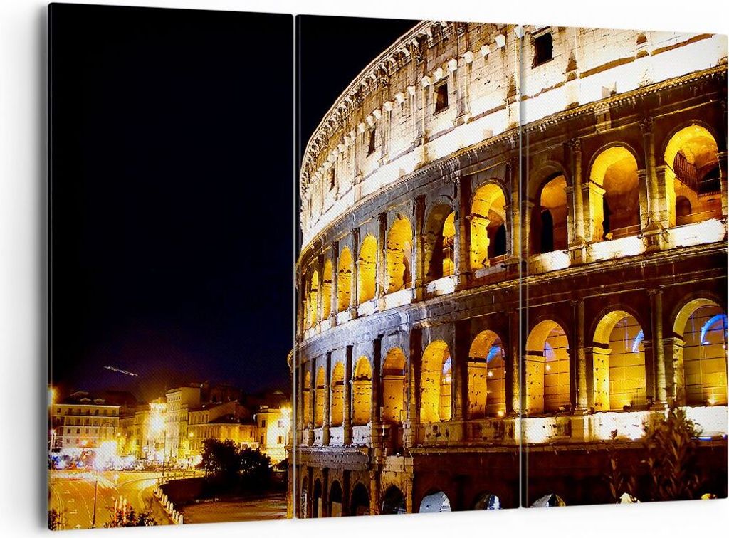 Bild auf Leinwand - Leinwandbild - Coloseum Rom Architektur - 165x110cm - Wand Bild - Wanddeko - Leinwanddruck - Bilder - Kunstdruck - Wanddekorati...