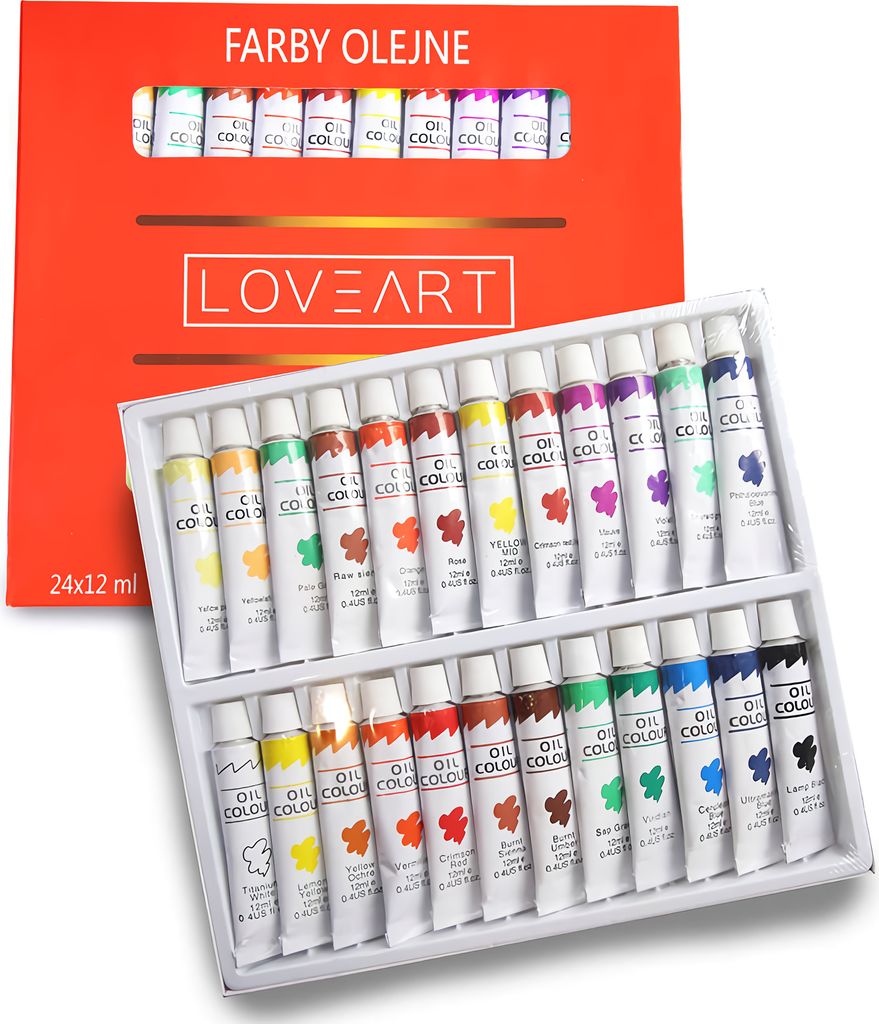 LOVEART Ölfarben Set 24 tuben x 12 ml Oil Paint Set Farben Produktbild 
