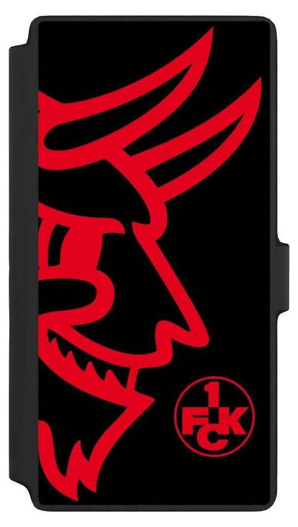 NIVOCASE Klapphülle für Samsung Galaxy S22 Ultra Handyhülle aus Kunst Leder NIVOflip schwarz 1. FC Kaiserslautern Logo Offizielles Lizenzprodukt