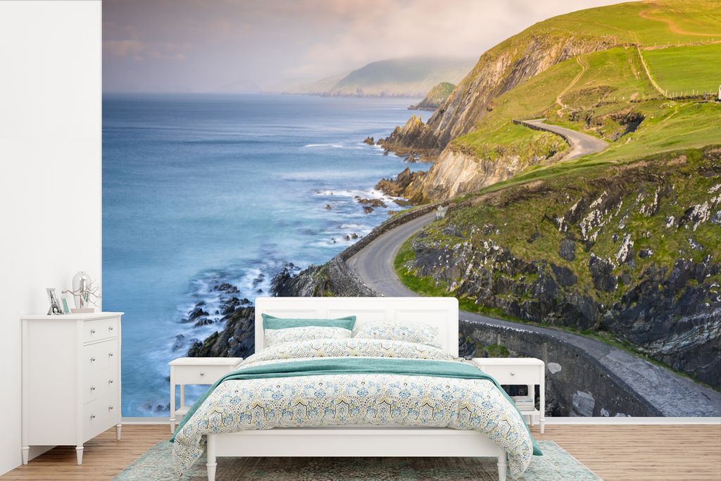 MuchoWow Fototapete für Wohnzimmer oder Schlafzimmer Wandtapete Vinyl Motivtapete Küstenstraße in Irland - 420x280 cm - Zimmer für Kinder