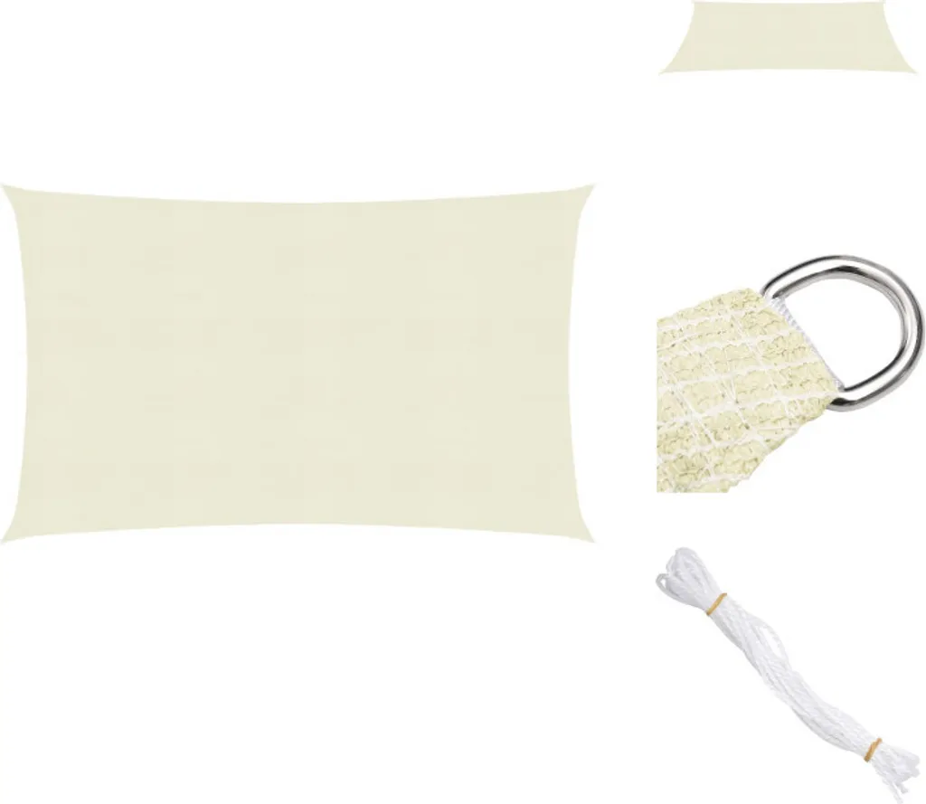 vidaXL Tenda da sole 160 g/m² crema 3,5x4,5 m HDPE - Ombrelloni e tende da sole