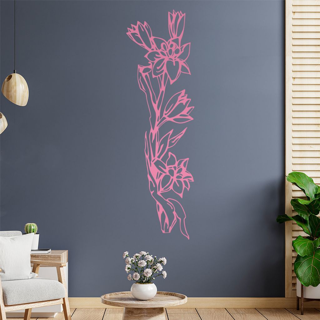 Blumen - Ranken Wandtattoo in 6 Größen - Wandaufkleber Wall Sticker - Dekoration, Küche, Wohnzimmer, Schlafzimmer, Badezimmer