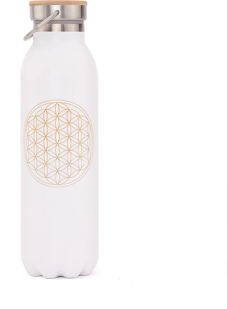 Isolier-Trinkflasche 600 ml, Edelstahl Blume des Lebens, Produktbild 