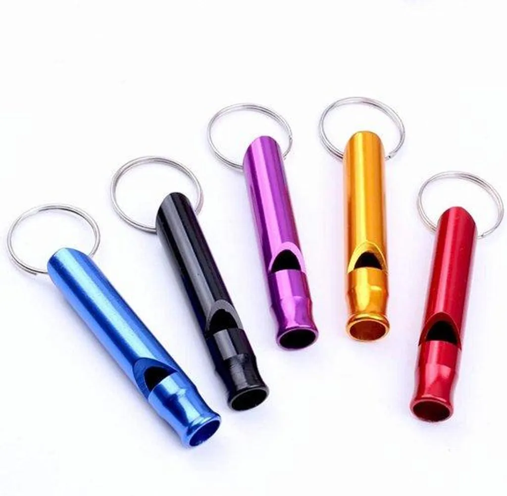 Sifflet de secours en métal léger pour randonnée et camping - 4 pièces