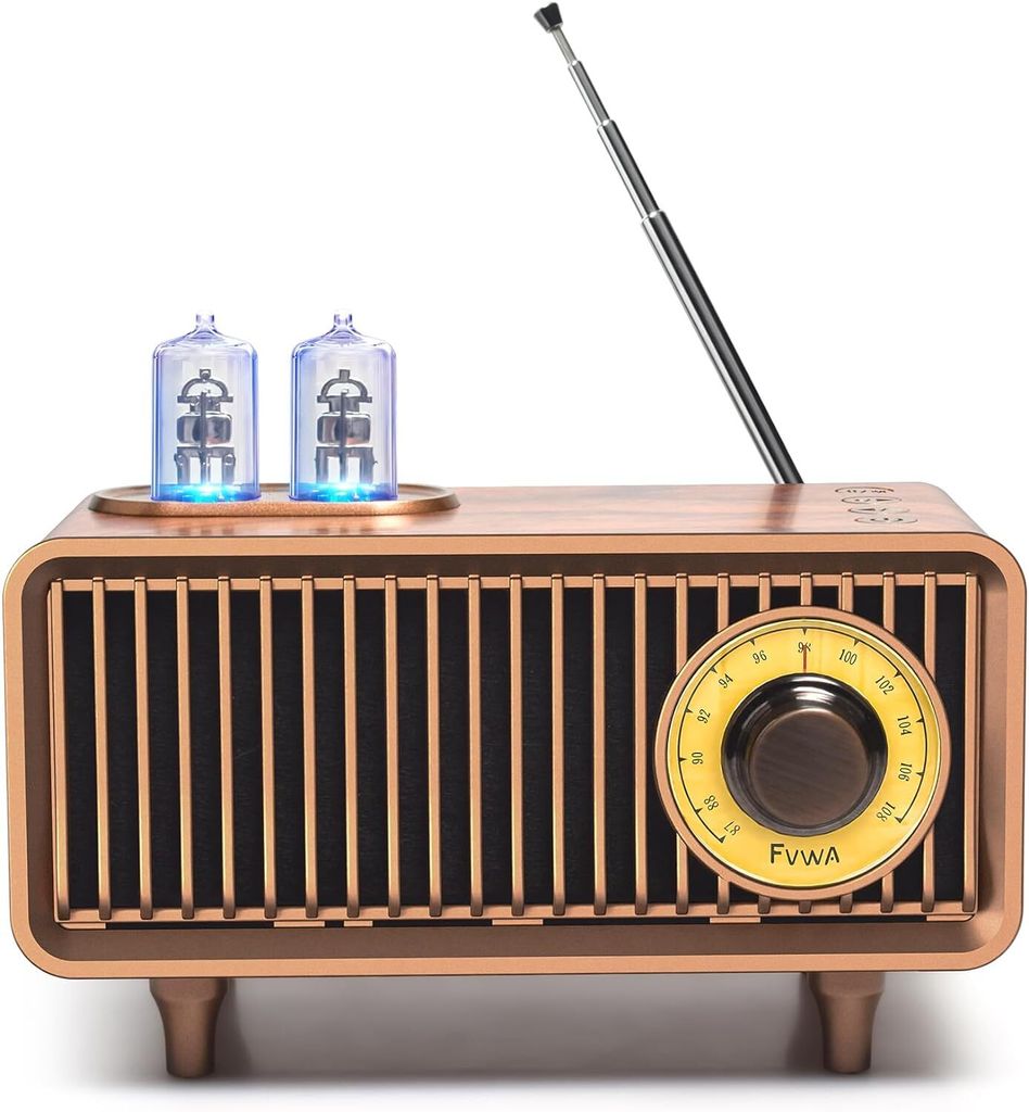 Tragbares Retro-FM-Radio mit verstellbaren Tasten und Antenne, kraftvoller Bass, 1500-mAh-Akku, unterstützt USB/TF/Aux/Freisprechanruf, einfaches ...