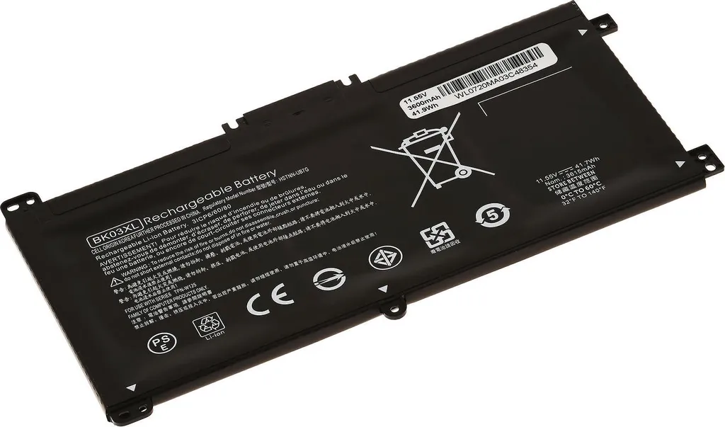 Batterie HP Pavilion x360 14-ba101ng Haute Capacité Lithium-ion Noire