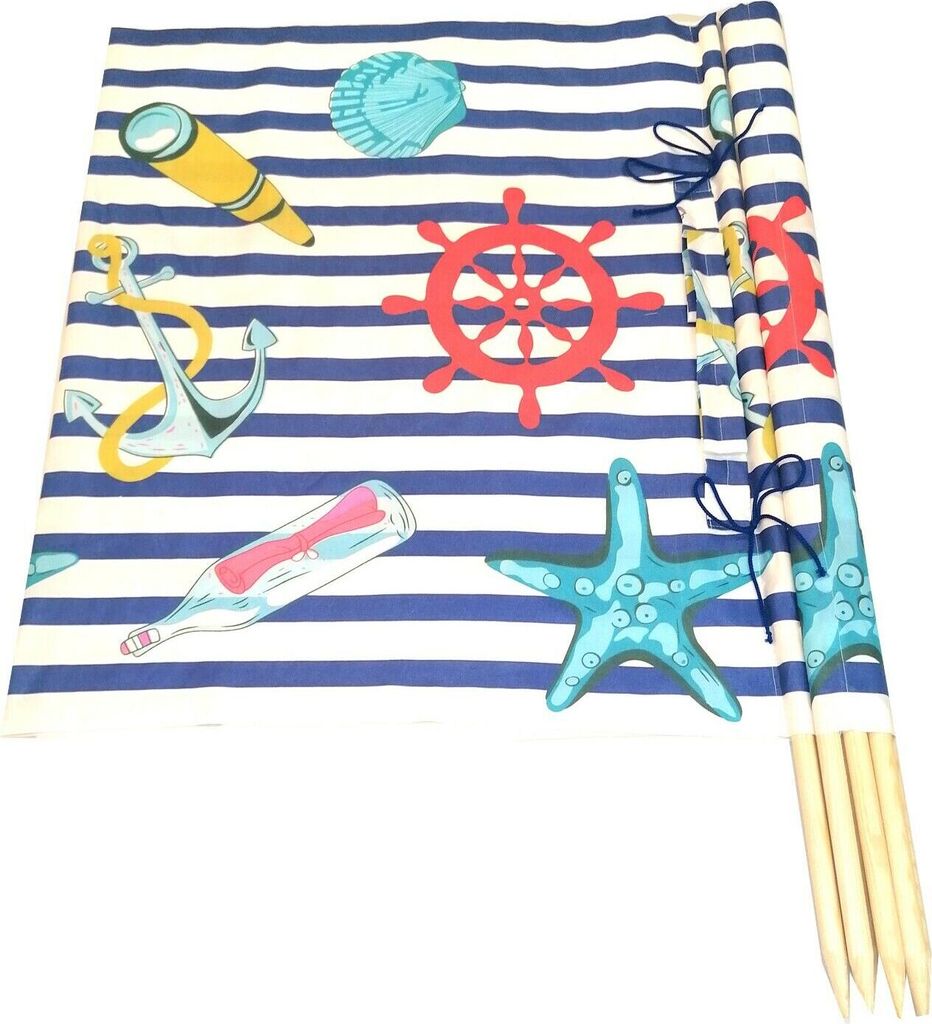 WINDSCHUTZ 5m für Strand Garten Meer SICHTSCHUTZ Camping Blickschutz Trennwand 23. Maritime